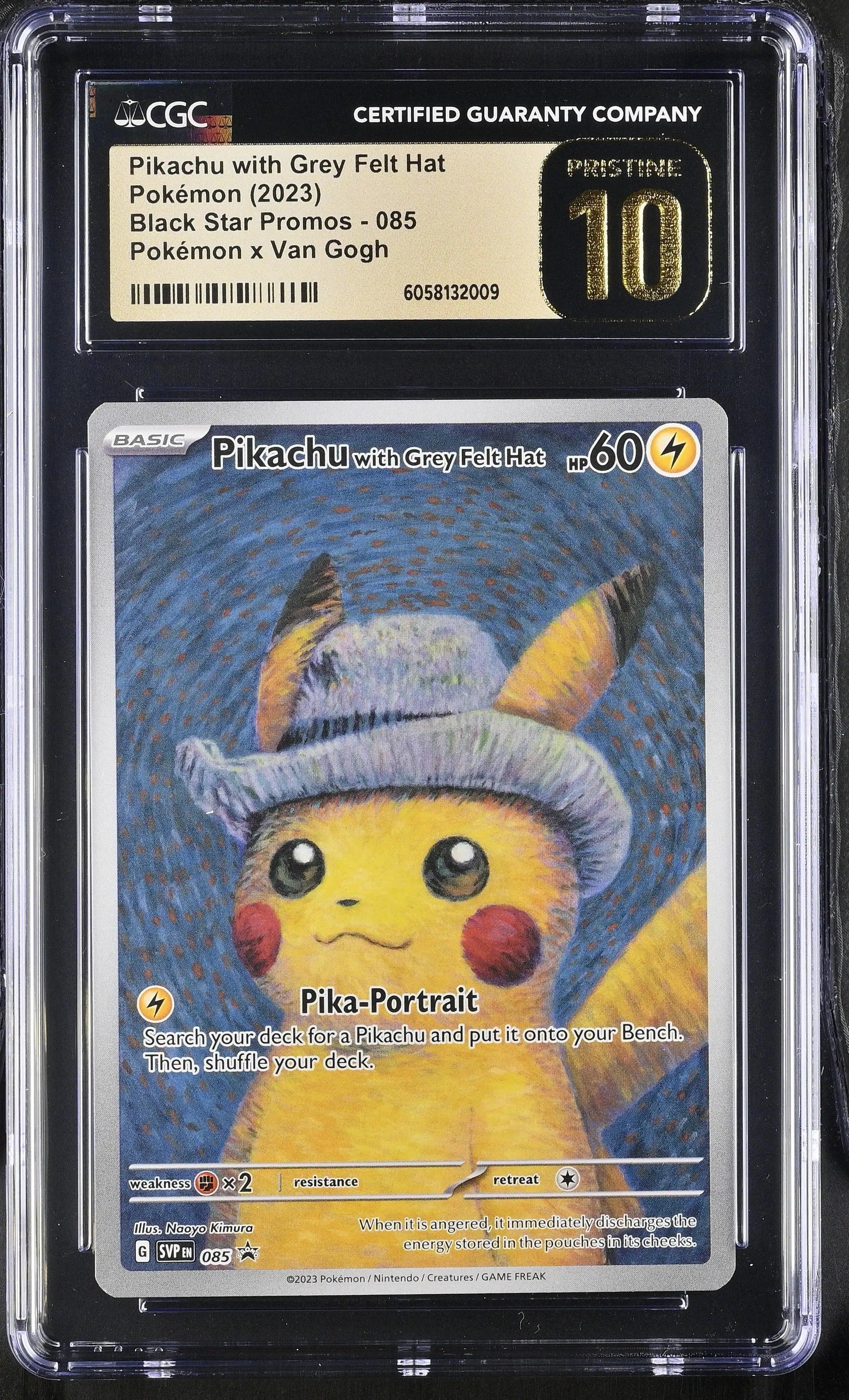 2023 Pokemon Promos Pikachu with Grey Felt Hat Pokémon x Van Gogh SVP85 CGC 10 