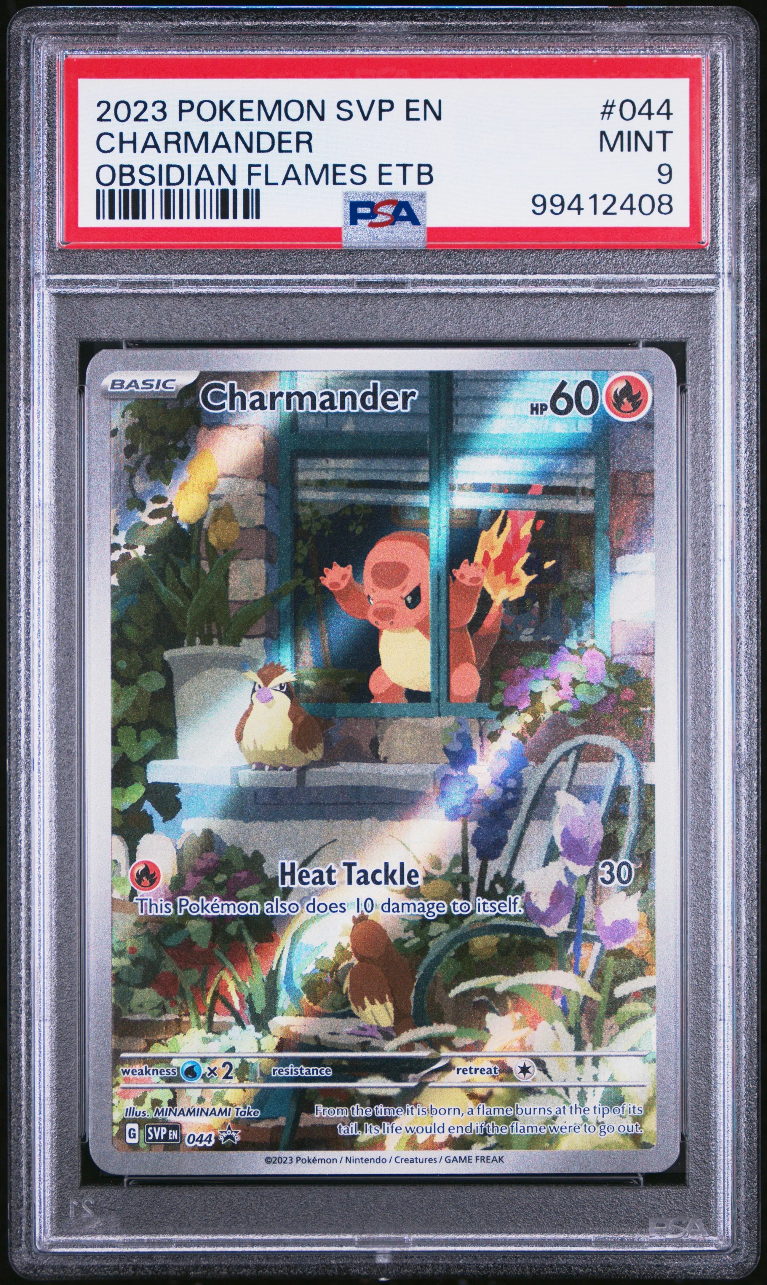 2023 Pokemon SV Black Star Promo Charmander 044 Obsidian Flames ETB PSA 9 