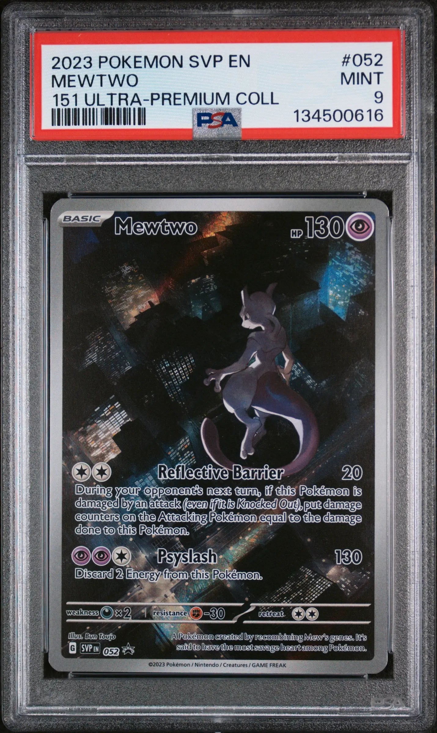 2023 Pokemon SV Black Star Promo Mewtwo 052 151 UPC PSA 9 