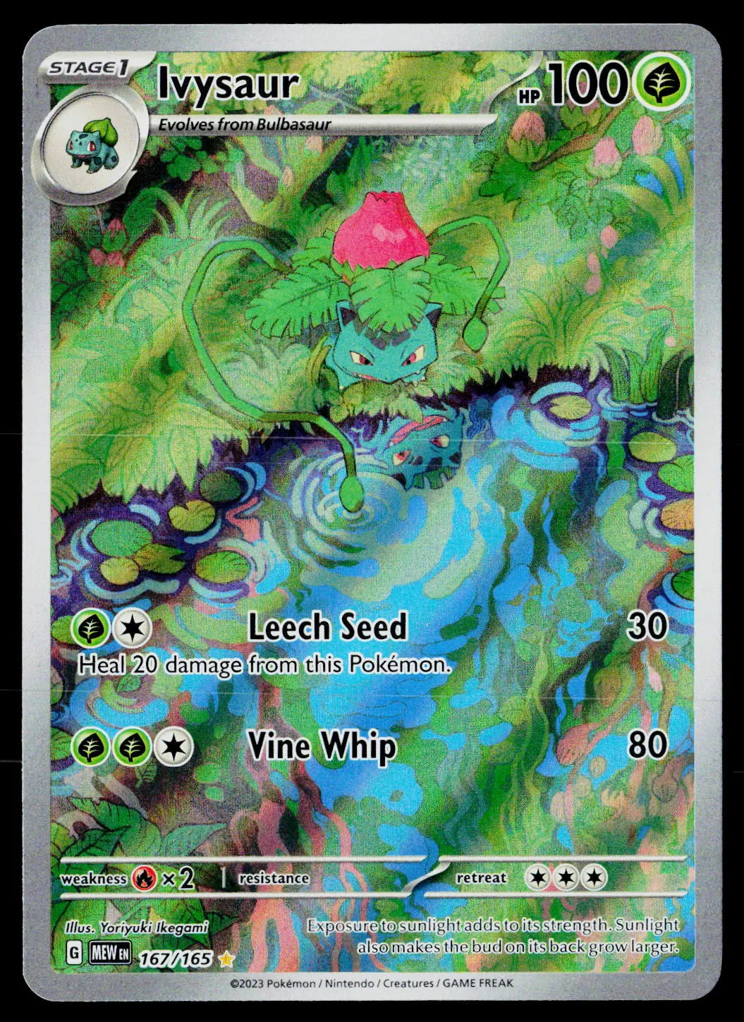 2023 Pokemon SV MEW Scarlet & Violet 151 167/165 Ivysaur Illustration Rare 