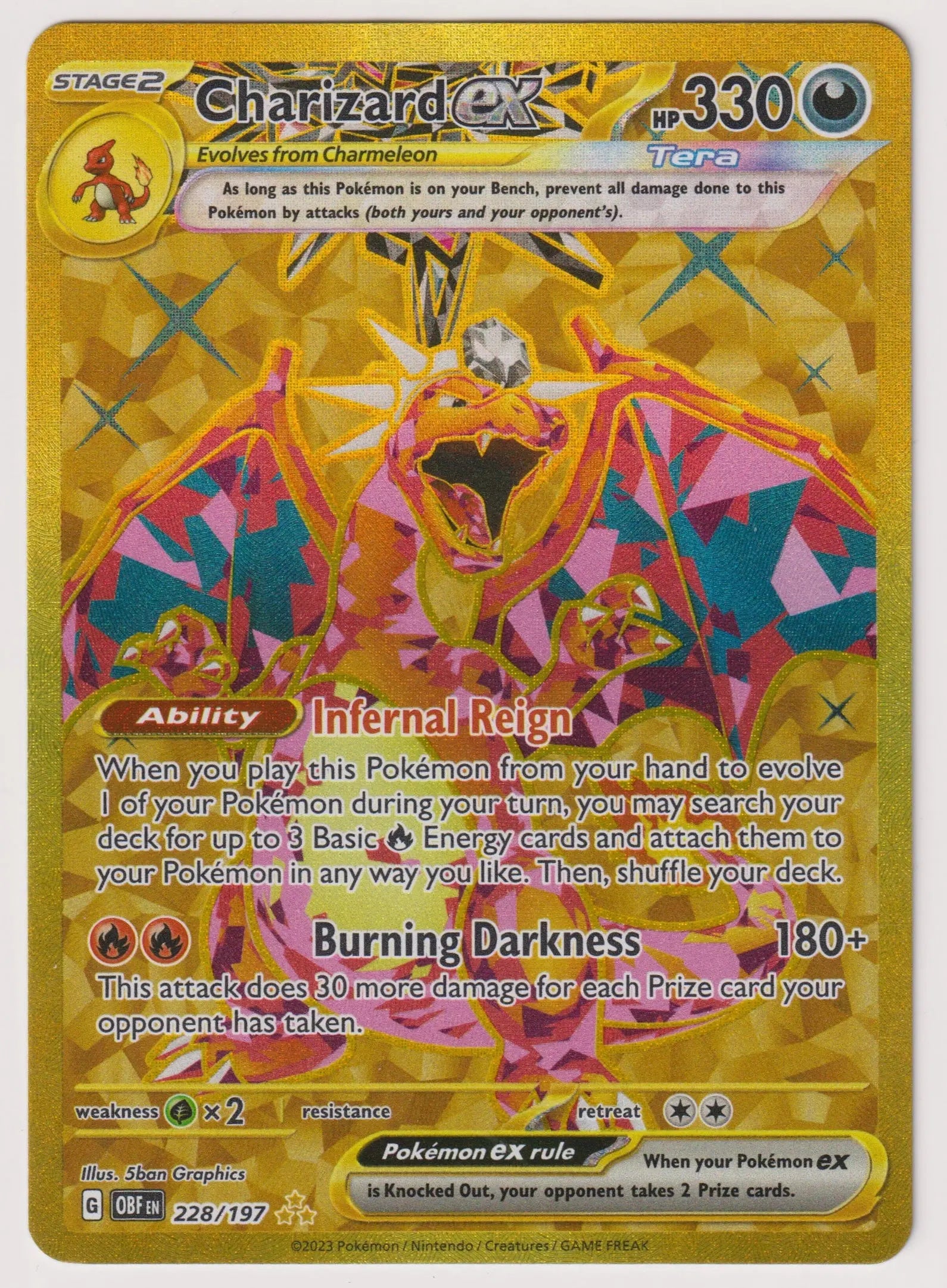2023 Pokemon SV Obsidian Flames Charizard ex Hyper Rare 228/197 