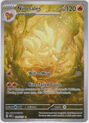 2023 Pokemon SV Obsidian Flames Ninetales Illustration Rare 199/197 