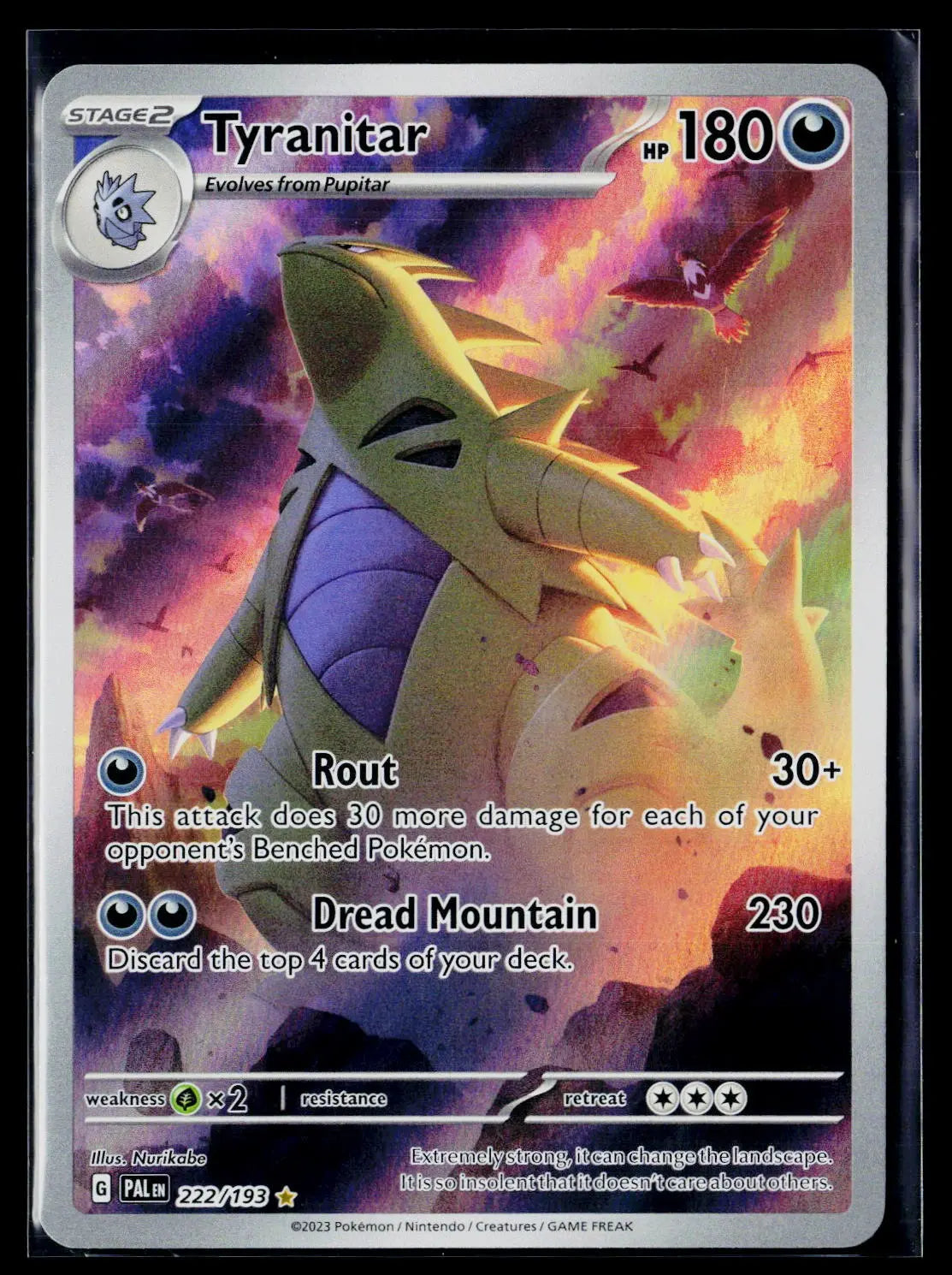 2023 Pokemon SV Paldea Evolved Tyranitar Illustration Rare 222/193 LP 