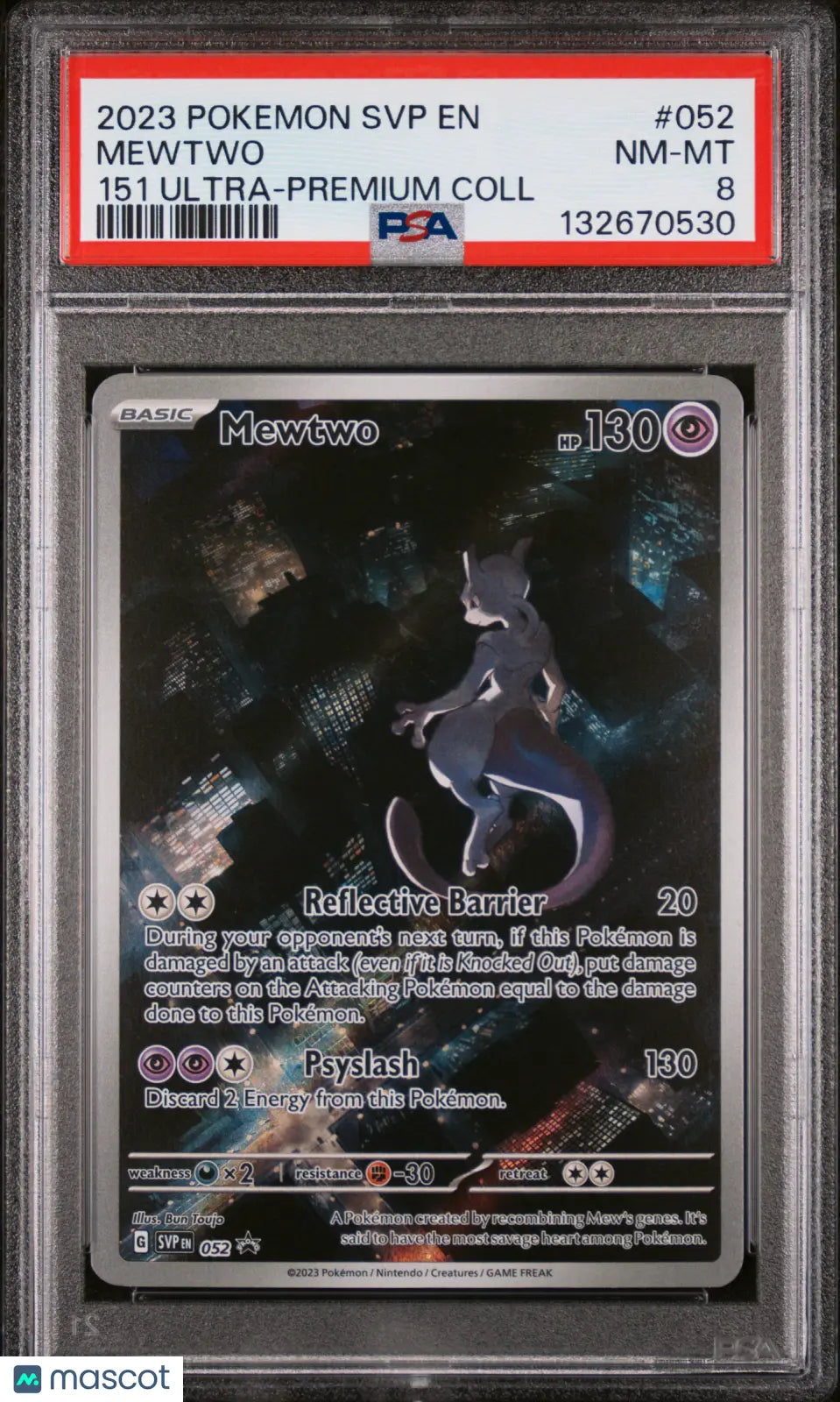2023 Pokemon SVP EN-SV Black Star Promo Mewtwo 151 Ultra-Premium Coll PSA 8 #052 
