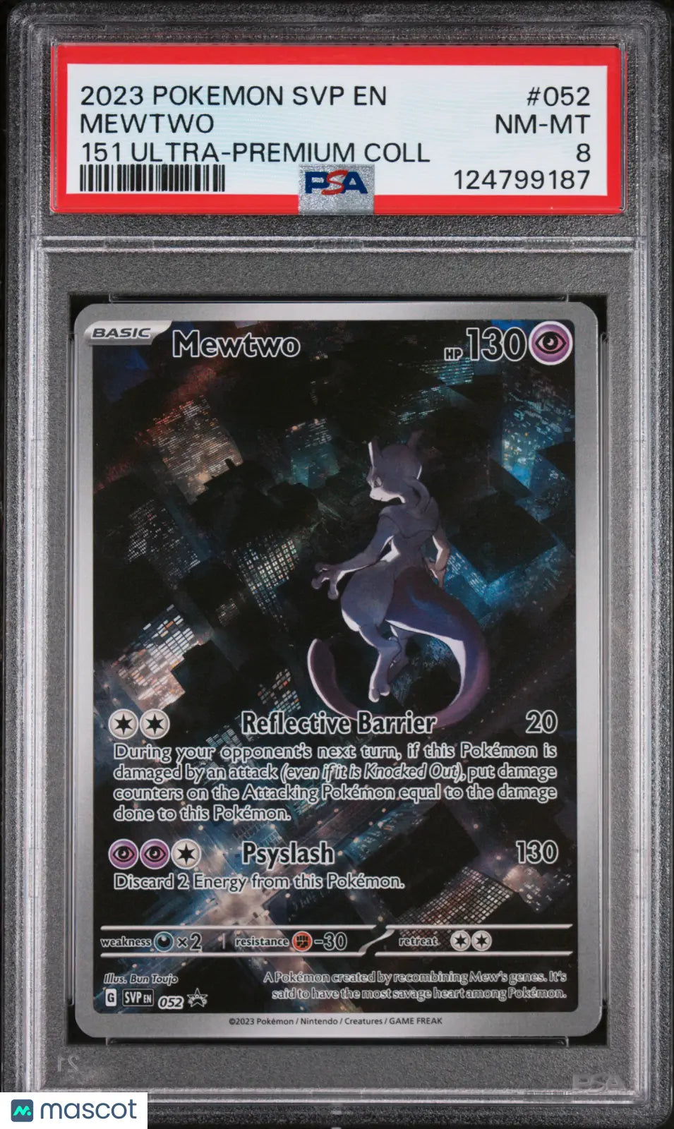 2023 Pokemon SVP EN-SV Black Star Promo Mewtwo #052 151 Ultra-Premium Coll PSA 8 