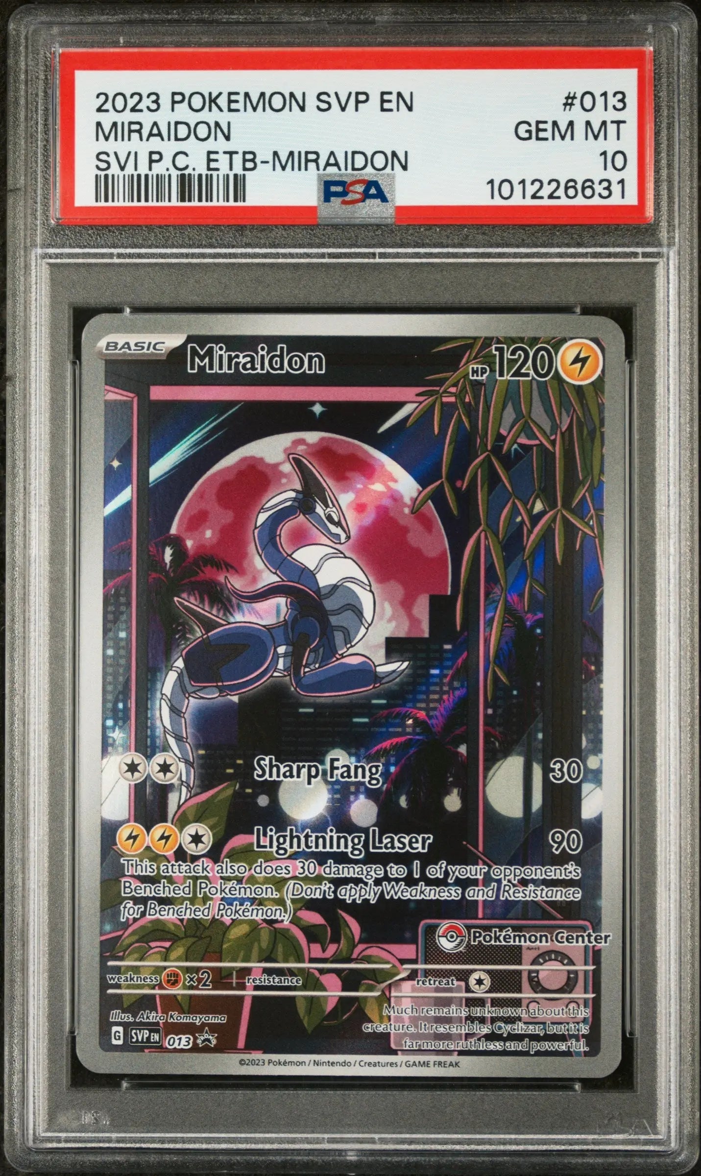 2023 Pokemon SVP EN-SV Black Star Promo Miraidon 13 PC Etb-Miraidon PSA 10 