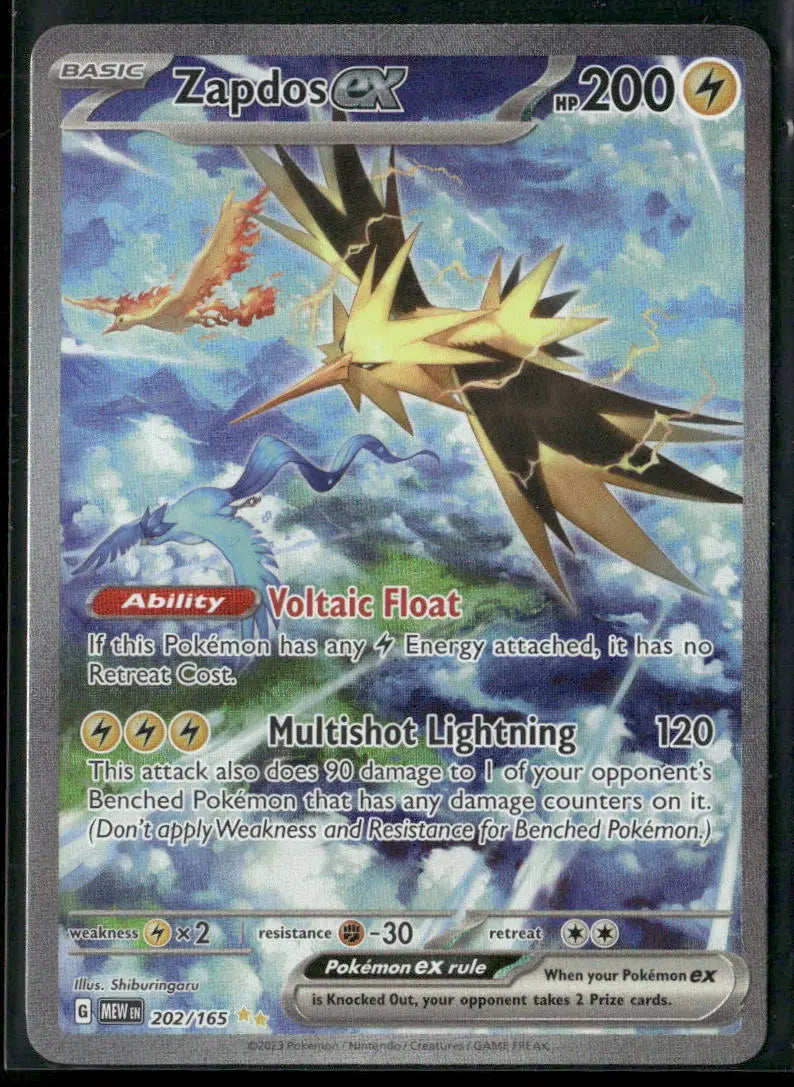 2023 Pokemon SV: 151 Special Illustration Rare Zapdos ex 202/165 