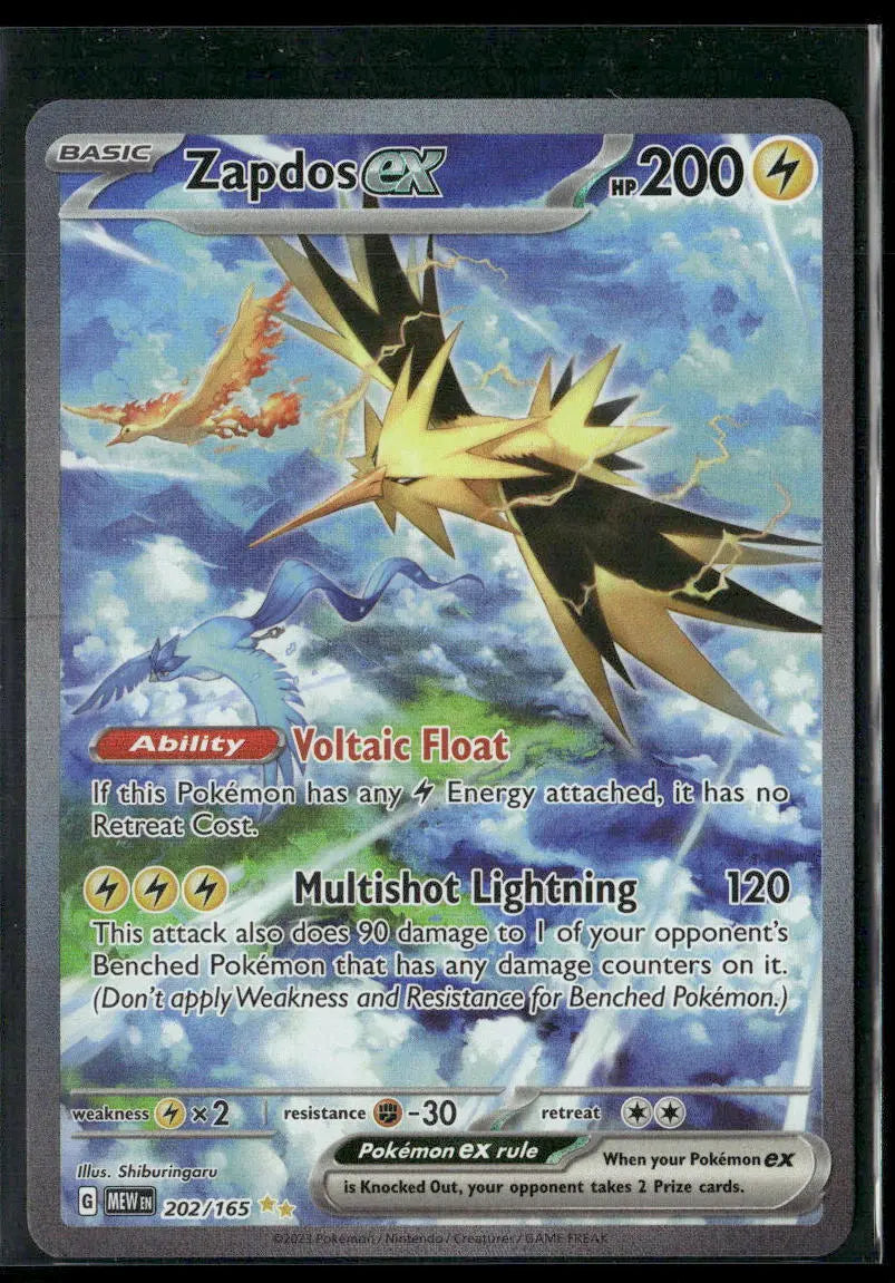 2023 Pokemon SV: 151 Special Illustration Rare Zapdos ex 202/165 