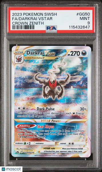 Buy 2023 Pokemon SWSH Crown Zenith Darkrai Vstar PSA 9 GG50/GG70 Card