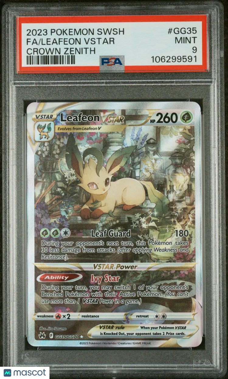 2023 Pokemon SWSH Crown Zenith Leafeon VSTAR #GG35 Full Art PSA 9 