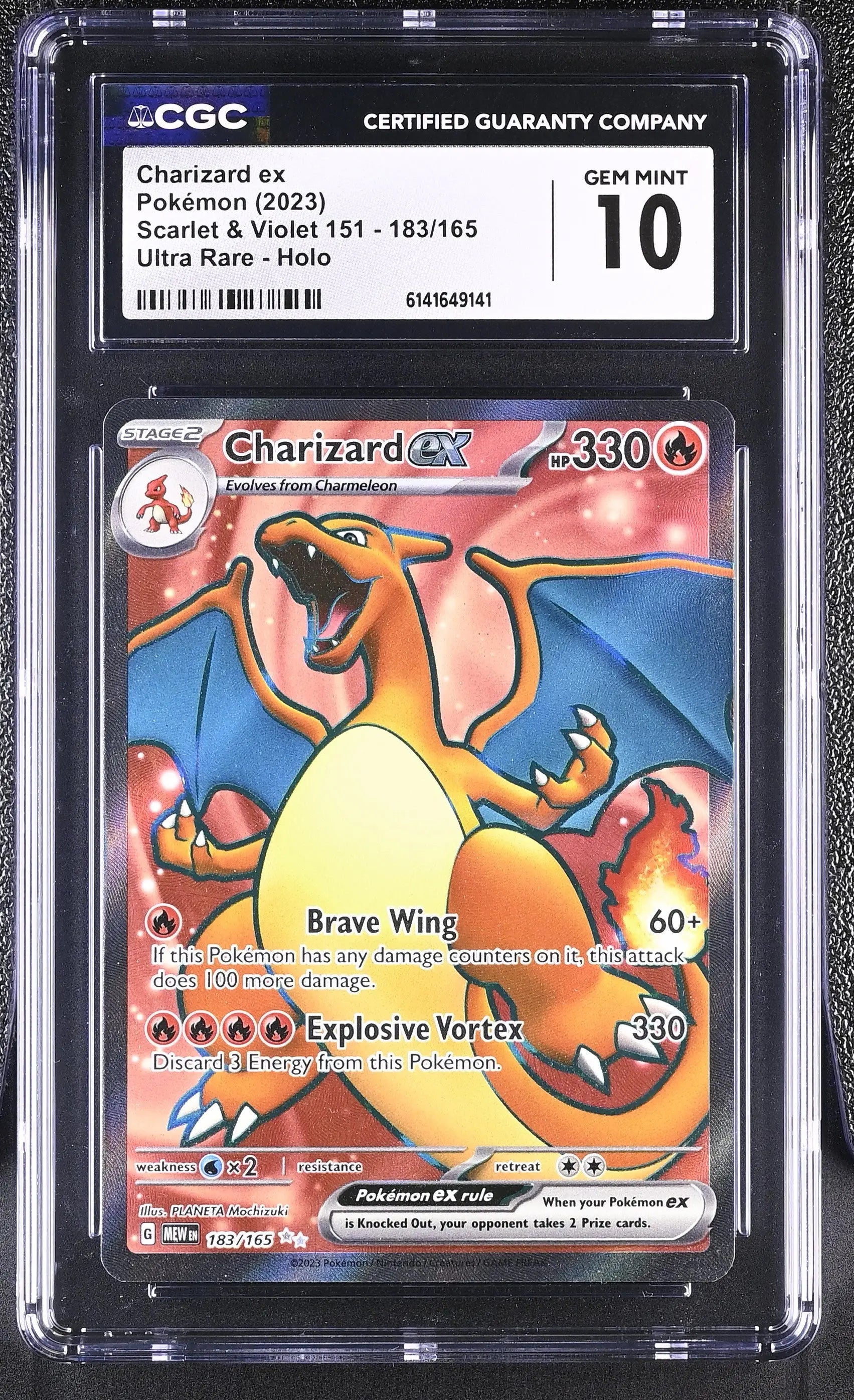 2023 Pokemon Scarlet & Violet 151 Charizard ex Holo Ultra Rare 183/165 CGC 10 