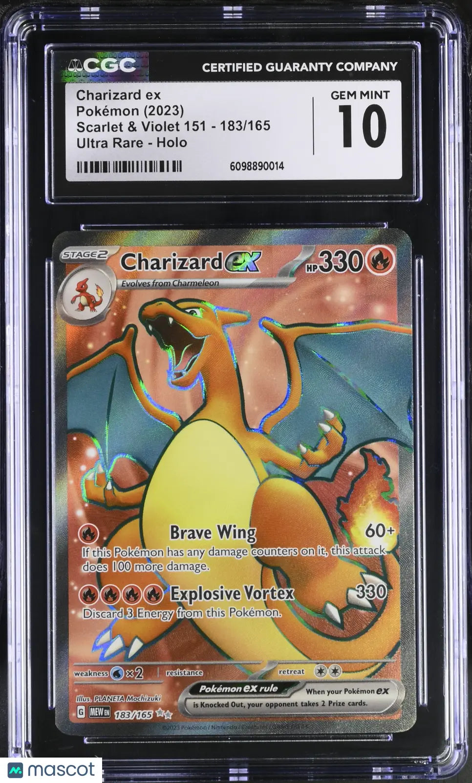 2023 Pokemon Scarlet & Violet 151 Charizard ex Holo Ultra Rare CGC 10 183/165 