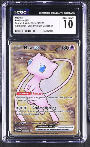 2023 Pokemon Scarlet & Violet 151 Mew ex Gold Metal 151 Promo 205/165 CGC 10 