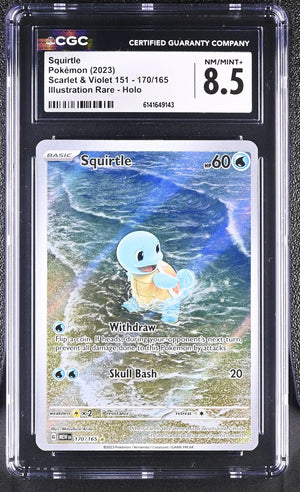 2023 Pokemon Scarlet & Violet 151 Squirtle Illustration Rare 170/165 CGC 8.5 