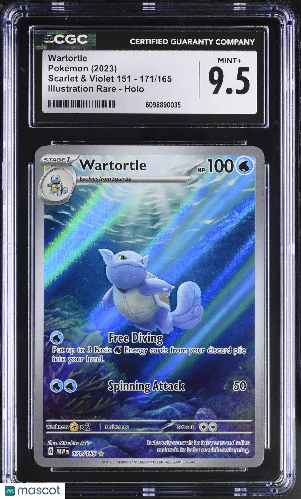 2023 Pokemon Scarlet & Violet 151 Wartortle Illustration Rare CGC 9.5 171/165 