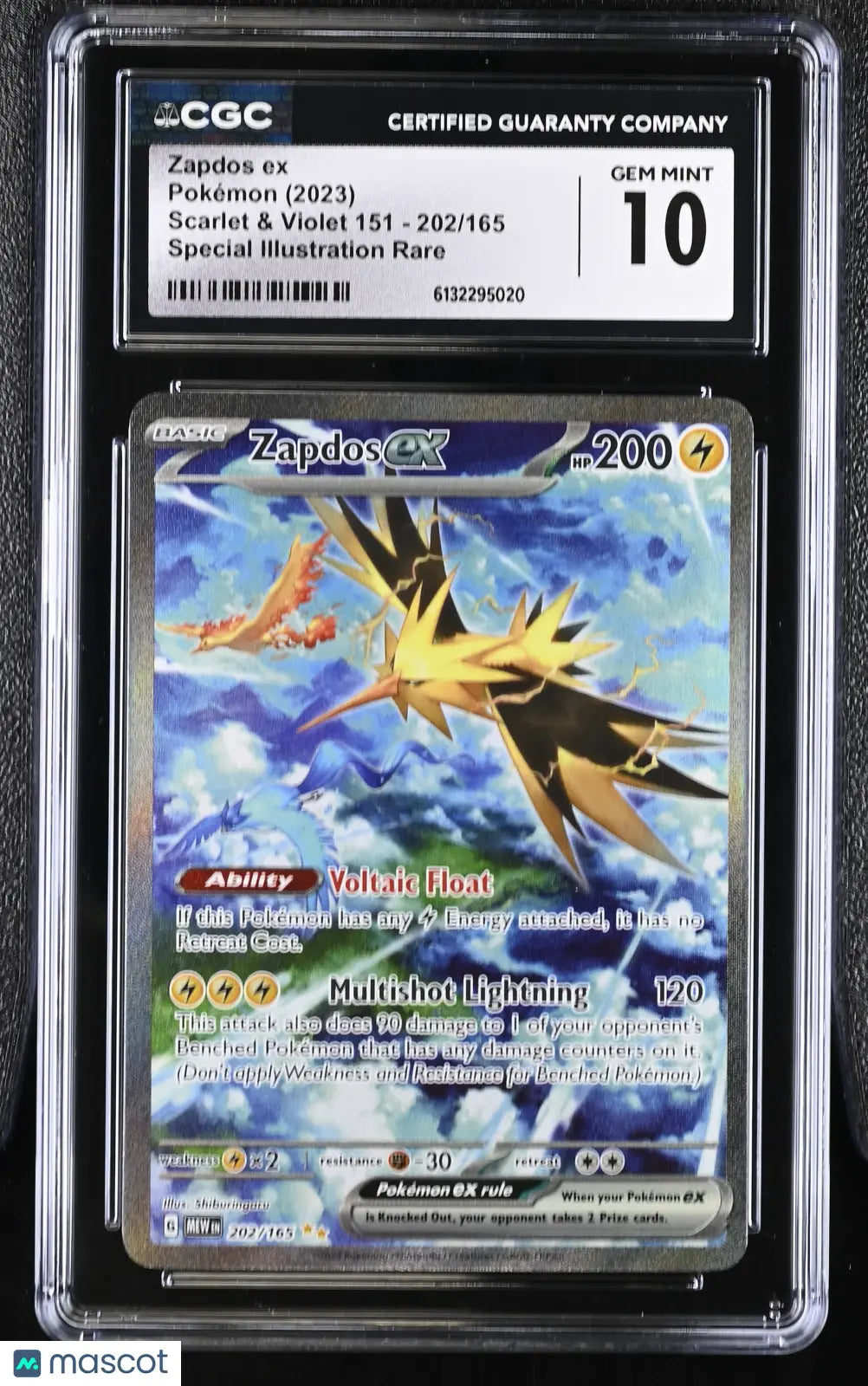 2023 Pokemon Scarlet & Violet 151 Zapdos ex Special Illustration CGC 1