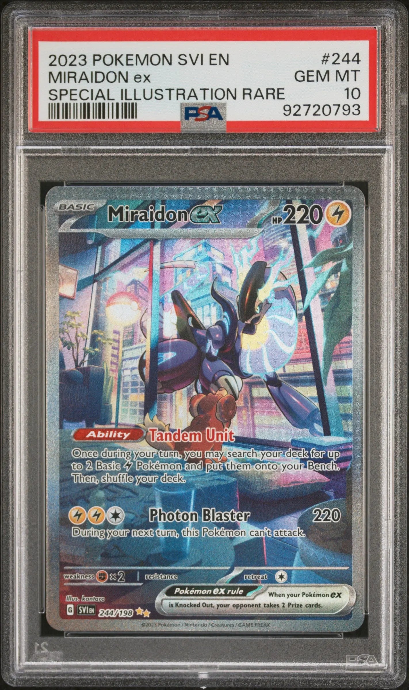 2023 Pokemon Scarlet & Violet 244/198 Miraidon Ex SIR PSA 10 