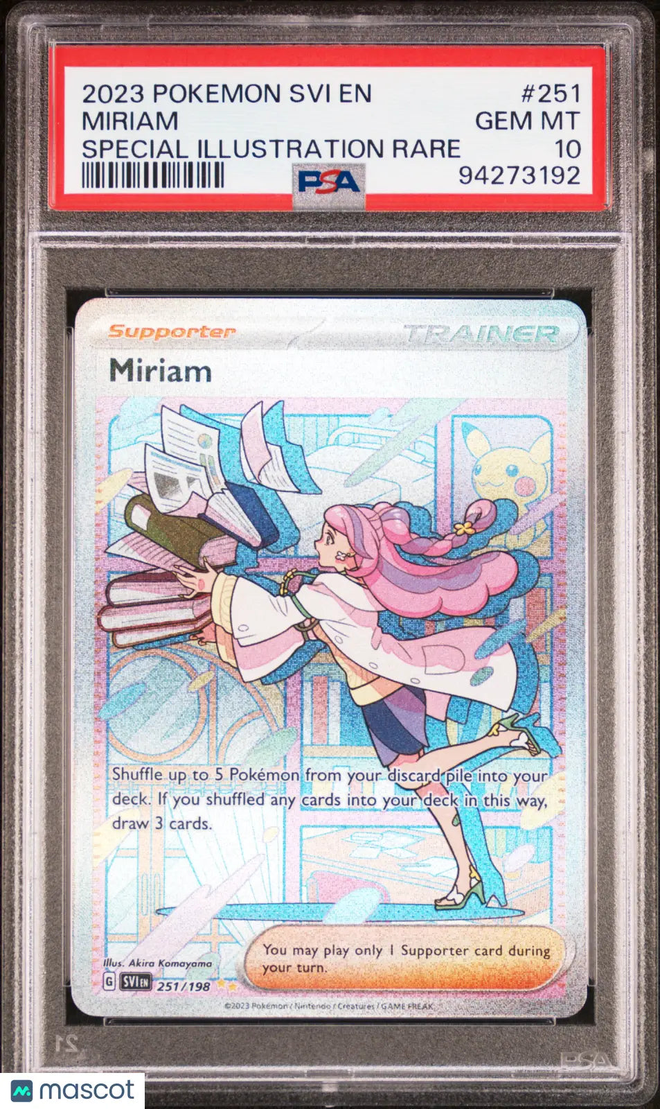 2023 Pokemon Scarlet & Violet Miriam Special Illustration Rare PSA 10 251/198 