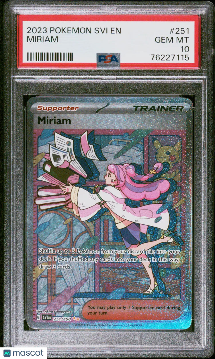 2023 Pokemon Scarlet & Violet Miriam Special Illustration Rare PSA 10 251/198 