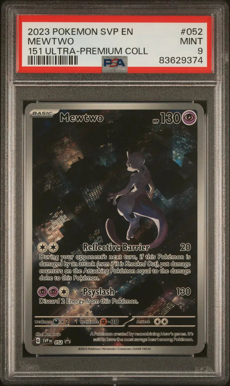2023 Pokemon Scarlet & Violet Promo 052 Mewtwo 151 Ultra Premium Coll. PSA 9 