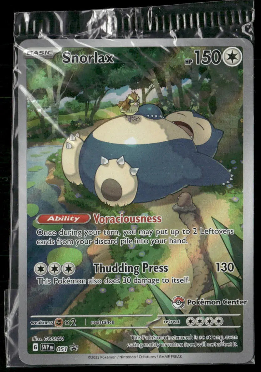 2023 Pokemon Scarlet & Violet Promo Pokemon Center Exclusive Snorlax 051 SEALED 