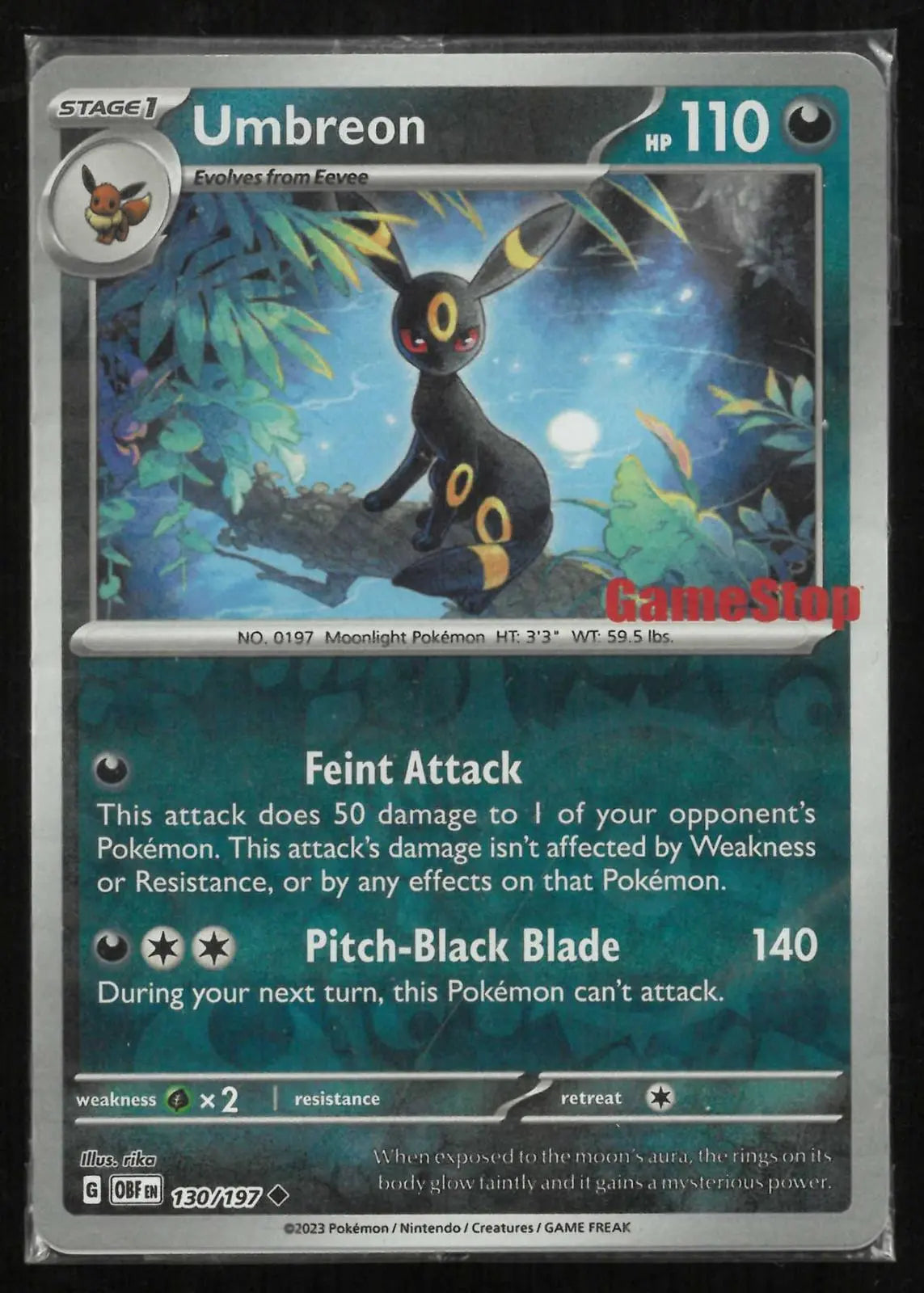 2023 Pokemon Scarlet & Violet Promo Sealed Umbreon GameStop Exclusive Stamp 