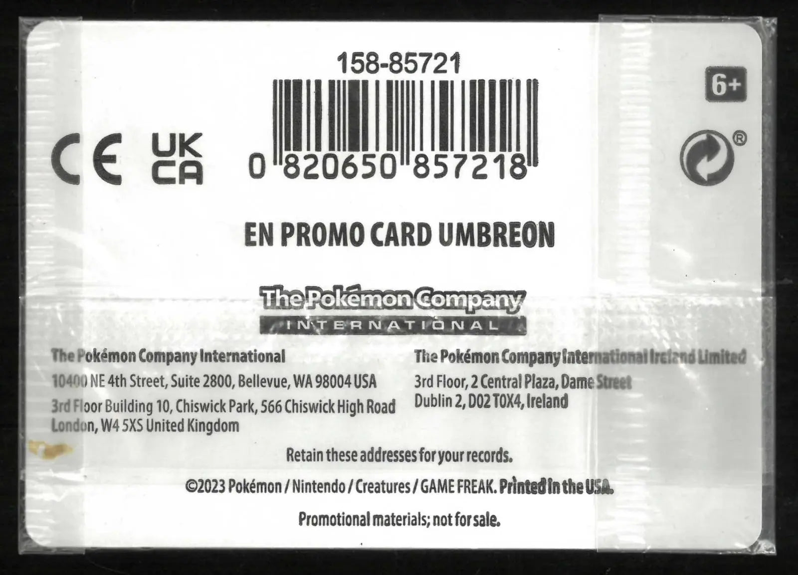 2023 Pokemon Scarlet & Violet Promo Sealed Umbreon GameStop Exclusive Stamp 