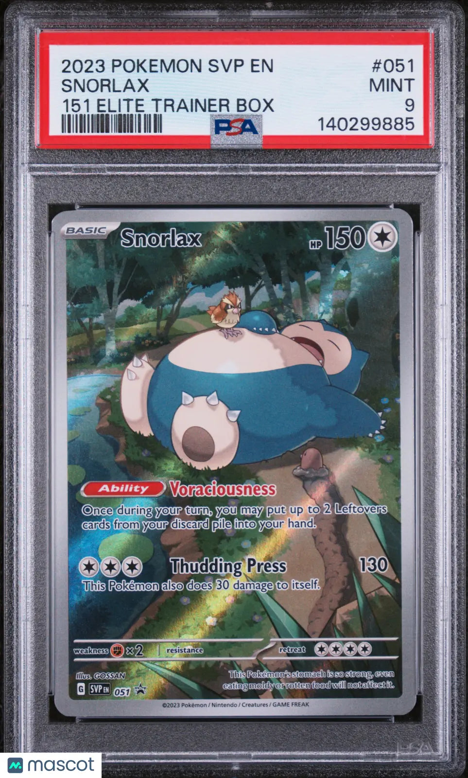 2023 Pokemon Scarlet & Violet Promo Snorlax 051 PSA 9 