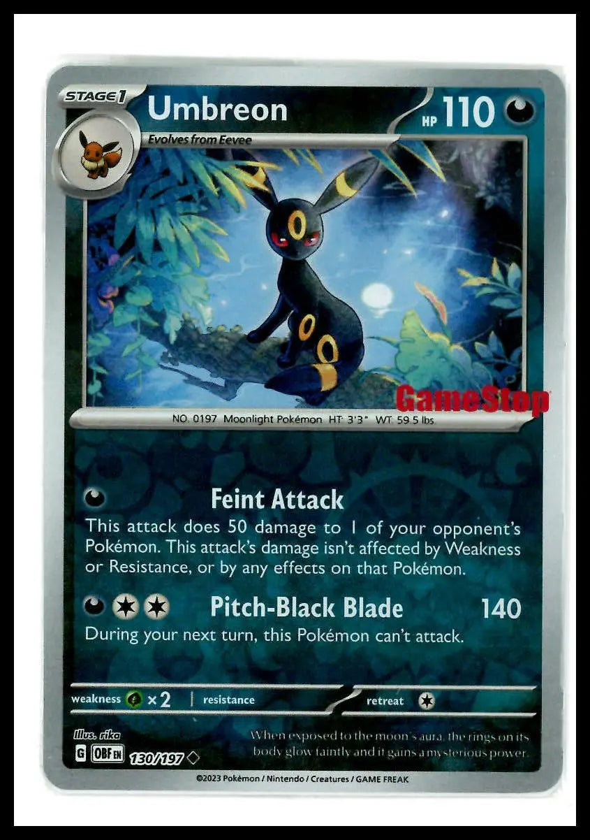 2023 Pokemon Scarlet & Violet Promo Umbreon GameStop Exclusive 130/197 Sealed 