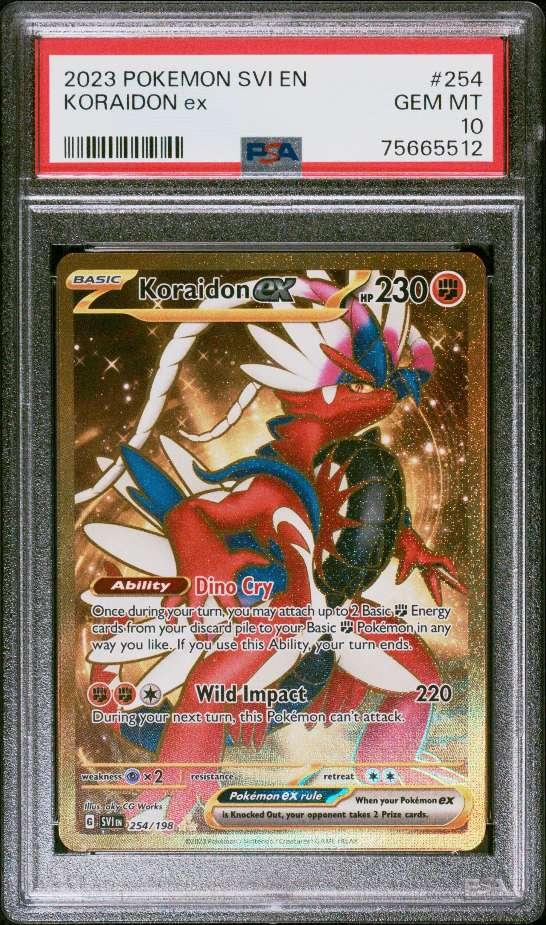 2023 Pokemon Svi En-Scarlet & Violet #254 Koraidon Ex Hyper Rare PSA 10 