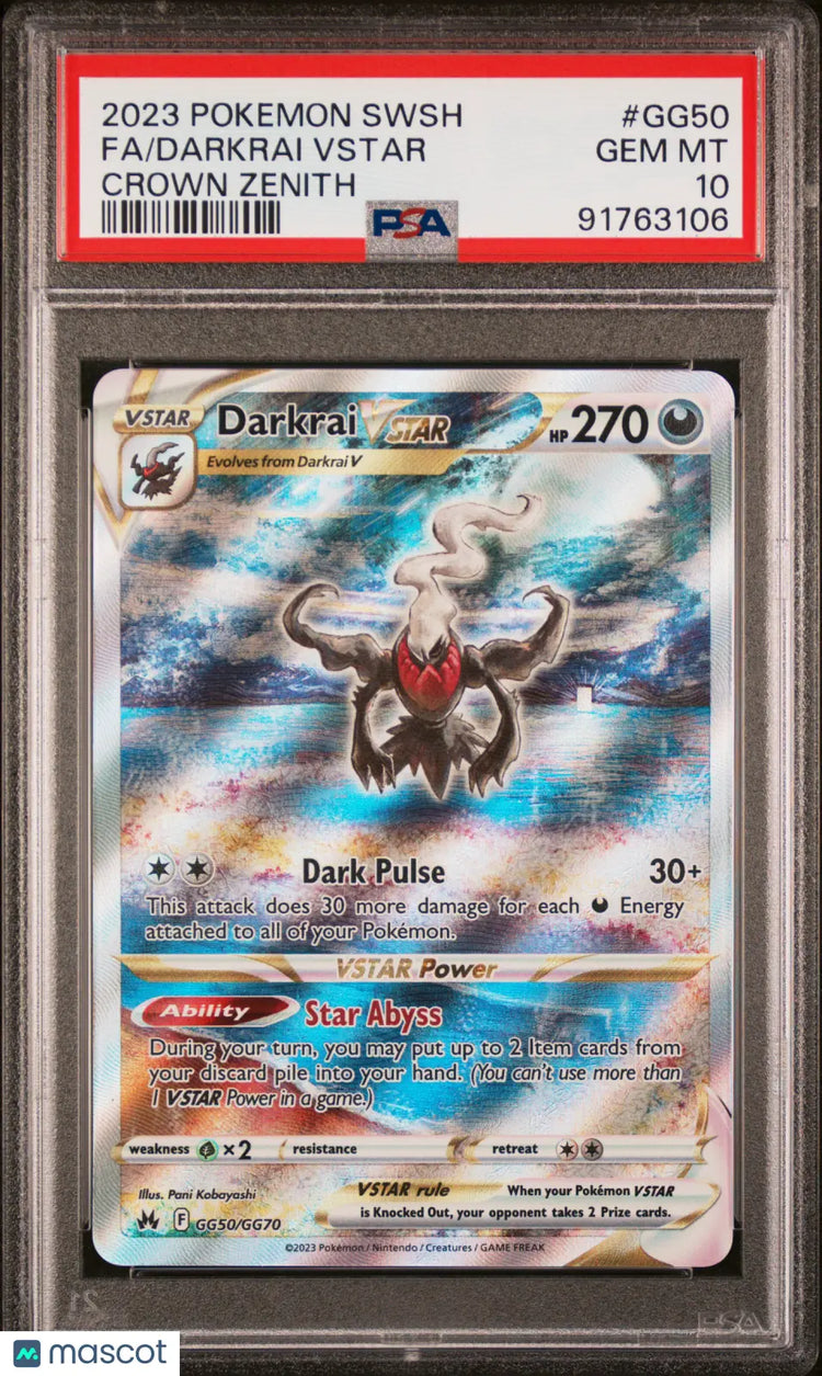 2023 Pokemon Sword And Shield Crown Zenith Darkrai VSTAR Fa PSA 10 GG50/GG70 