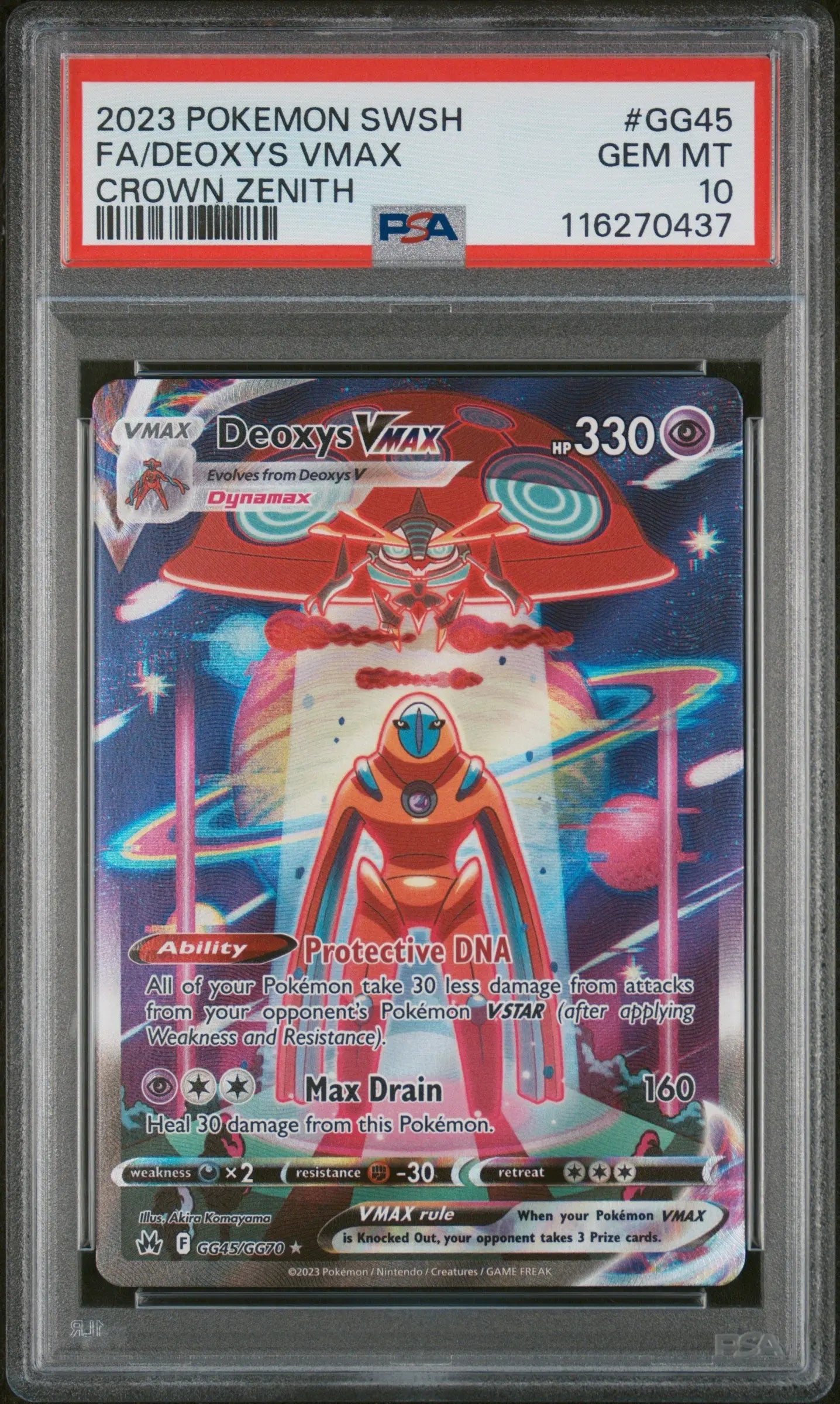 2023 Pokemon Sword And Shield Crown Zenith Deoxys VMAX GG45/GG70 PSA 10 