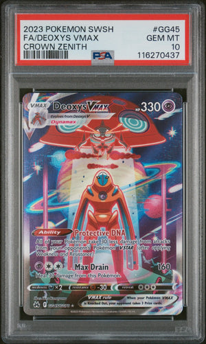 2023 Pokemon Sword And Shield Crown Zenith Deoxys VMAX GG45/GG70 PSA 10 