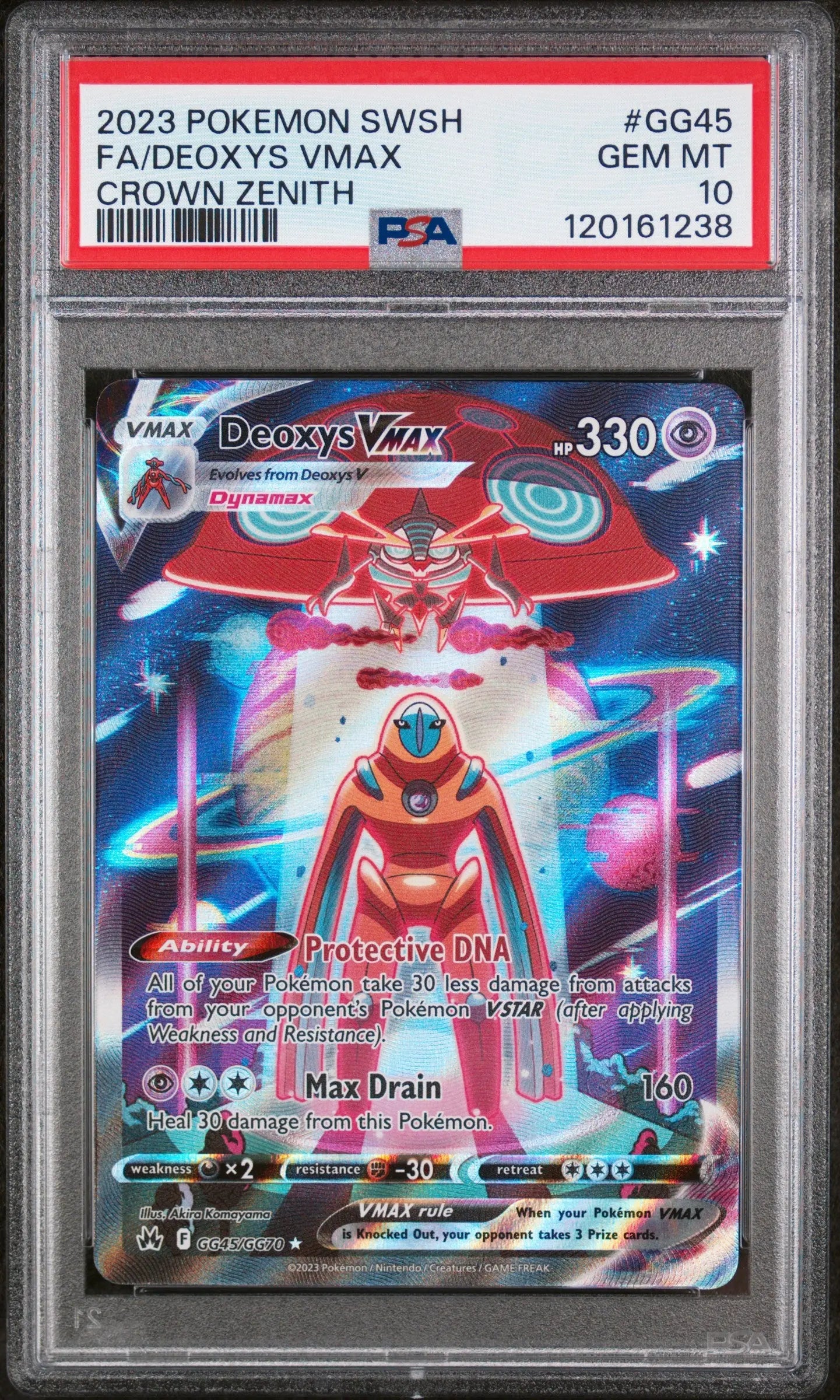 2023 Pokemon Sword And Shield Crown Zenith Deoxys VMAX  GG45/GG70 PSA 10 