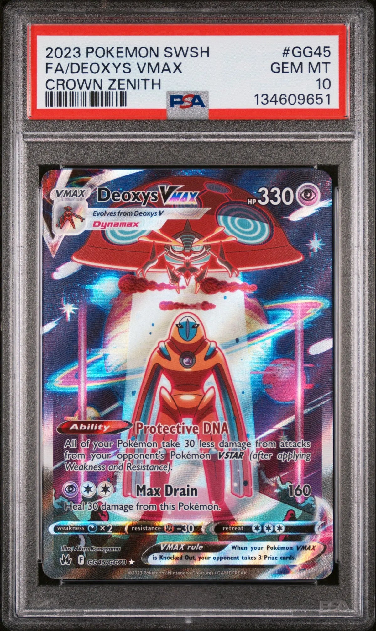 2023 Pokemon Sword And Shield Crown Zenith Deoxys Vmax GG45/GG70 PSA 10 