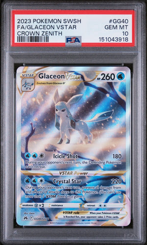 2023 Pokemon Sword And Shield Crown Zenith Glaceon Vstar GG40/GG70 PSA 10 