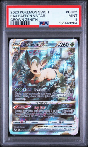 2023 Pokemon Sword And Shield Crown Zenith Leafeon VSTAR GG35/GG70 FA PSA 9 