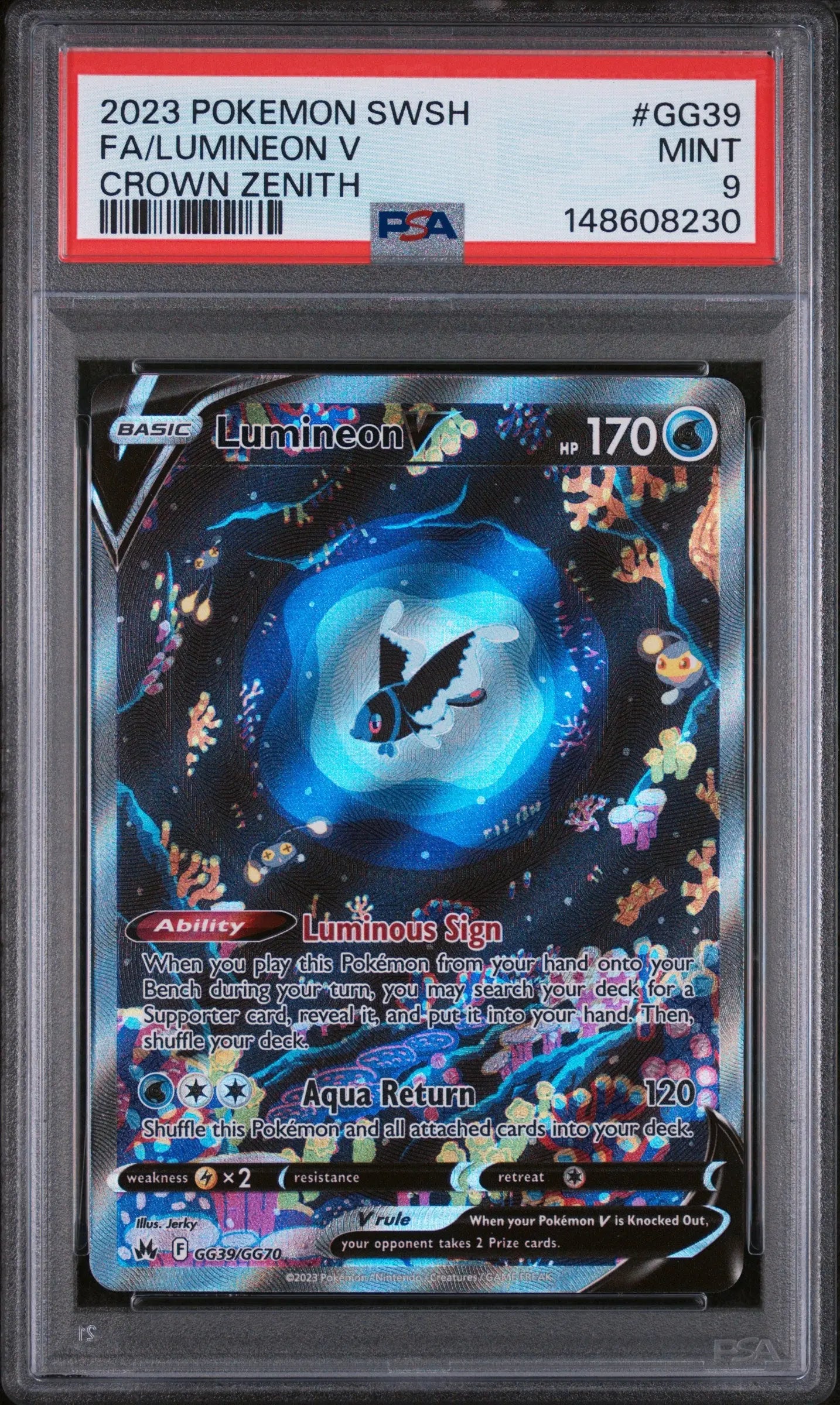 2023 Pokemon Sword And Shield Crown Zenith Lumineon V GG39/GG70 PSA 9 
