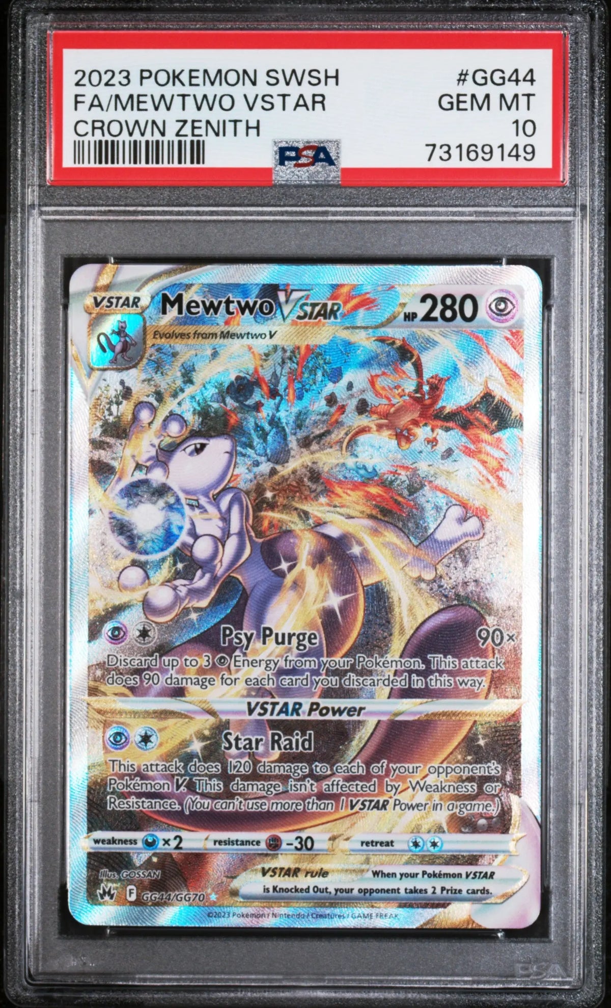 2023 Pokemon Sword And Shield Crown Zenith Mewtwo Vstar GG44/GG70 PSA 10 (A) 