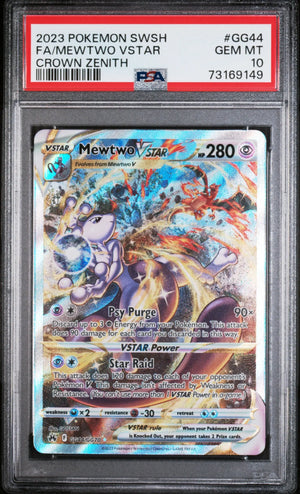 2023 Pokemon Sword And Shield Crown Zenith Mewtwo Vstar GG44/GG70 PSA 10 (A) 