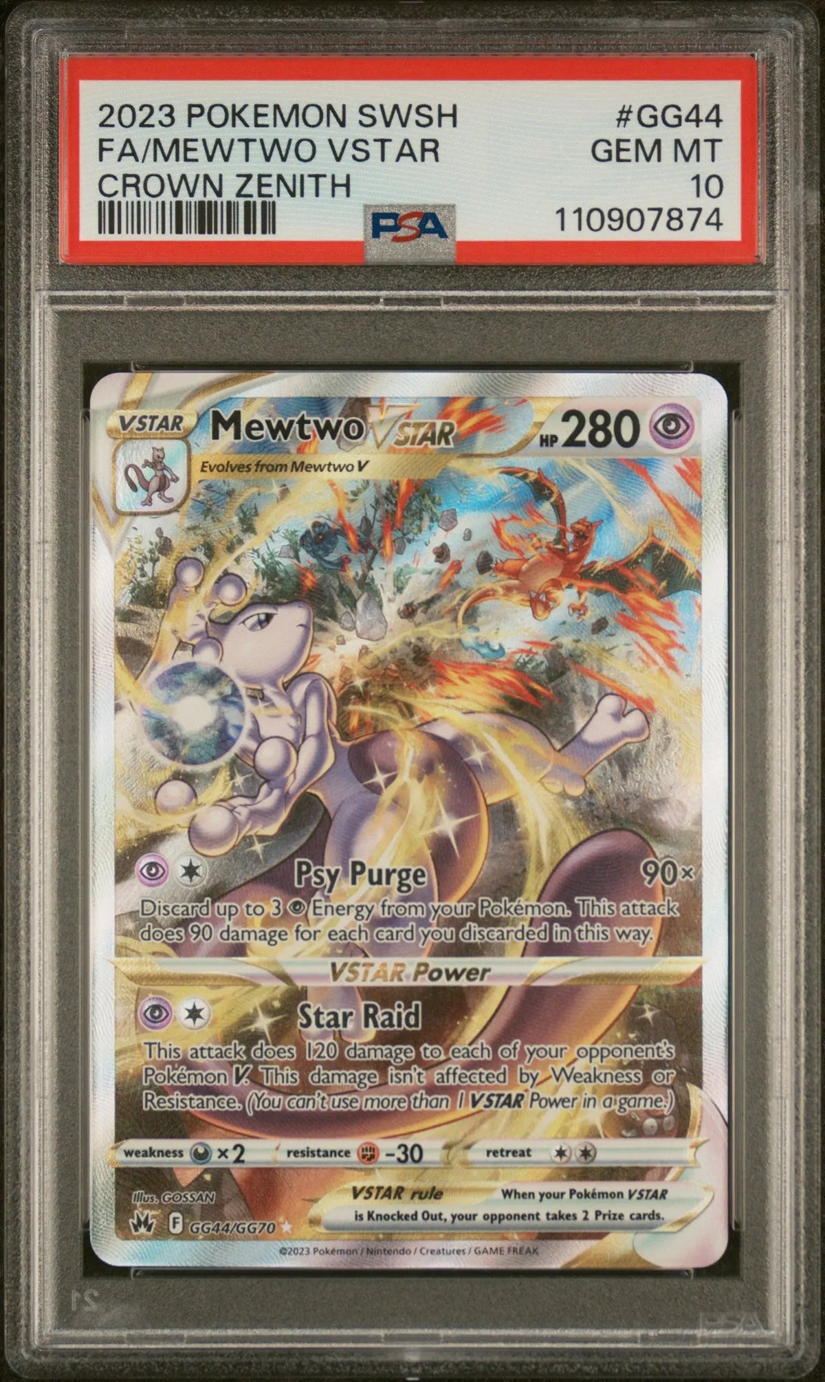 2023 Pokemon Sword And Shield Crown Zenith Mewtwo Vstar GG44/GG70 PSA 10 (B) 