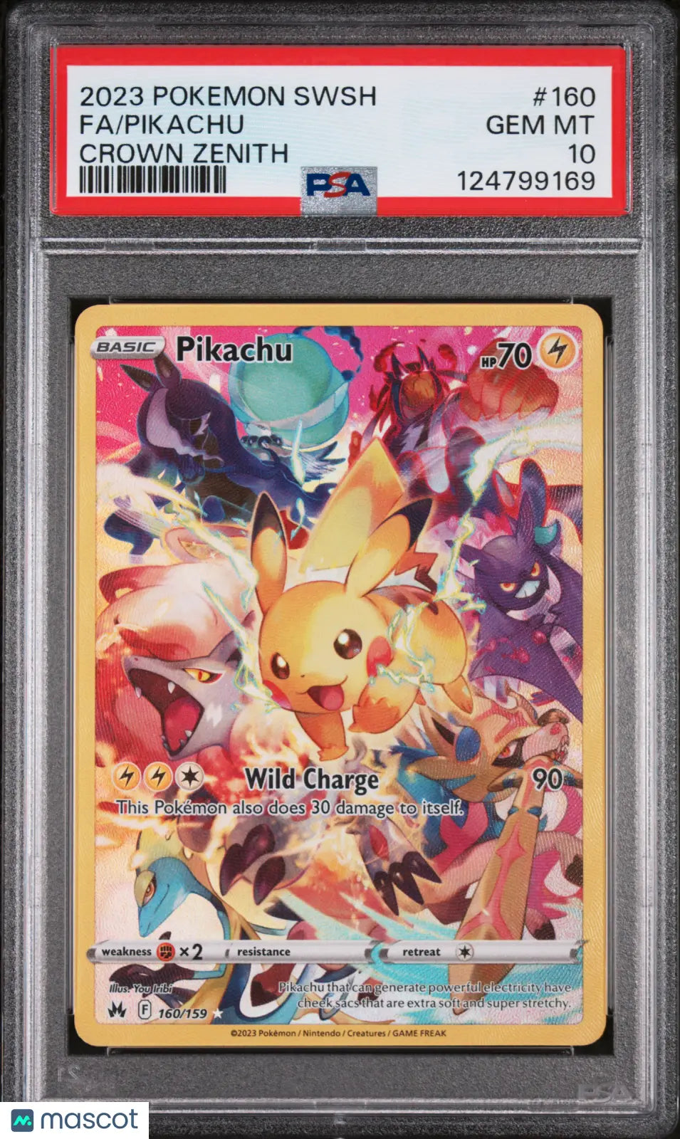 2023 Pokemon Sword And Shield Crown Zenith Pikachu Full Art PSA 10 160/159 