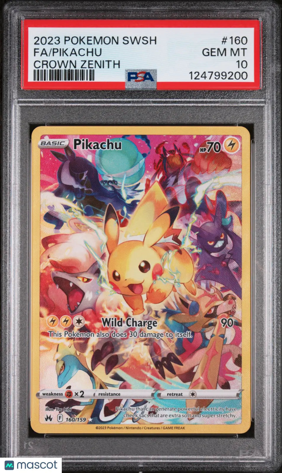 2023 Pokemon Sword And Shield Crown Zenith Pikachu Full Art PSA 10 160/159 