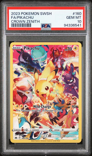 2023 Pokemon Sword And Shield Crown Zenith Secret Rare Pikachu PSA 10 160/159 