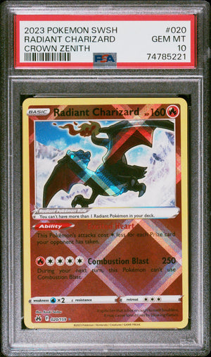 2023 Pokemon Sword And Shield Crown Zenith #020 Radiant Charizard PSA 10 