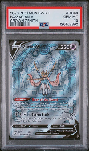 2023 Pokemon Sword And Shield Crown Zenith: Galarian Gallery Zacian V PSA 10 