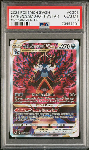 2023 Pokemon Sword & Shield Crown Zenith GG52/GG70 Hisuian Samurott Vstar PSA 10 