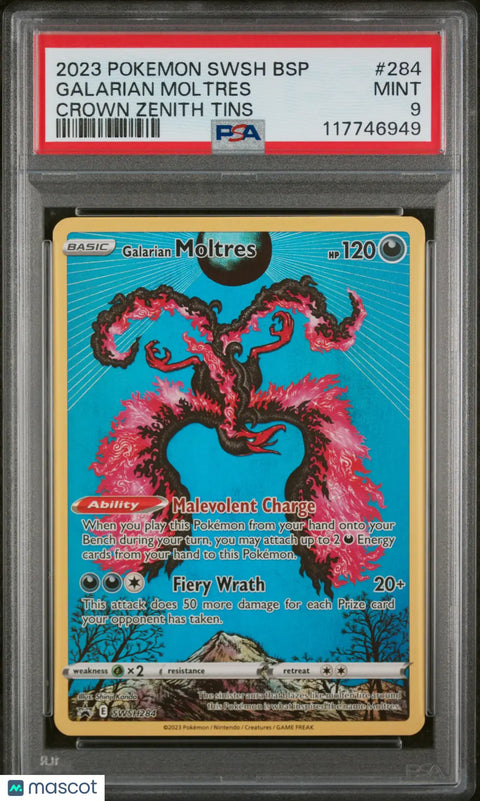2023 Pokemon Swsh Black Star Promo Galarian Moltres #284 Crown Zenith
