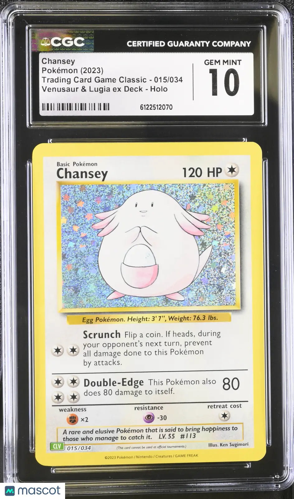2023 Pokemon Trading Card Game Classic Chansey Holo 015/034 CGC 10 #015/034 