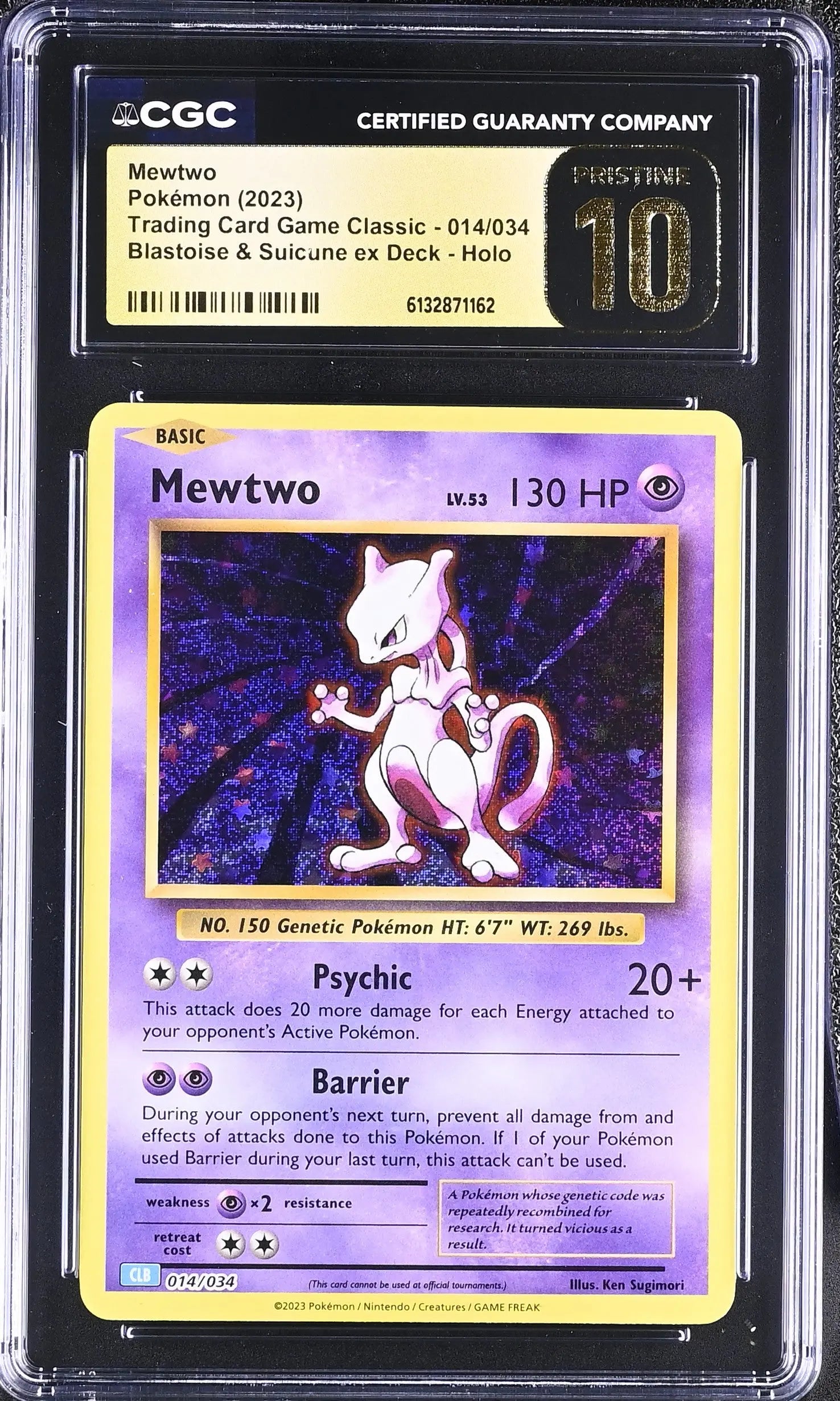 2023 Pokemon Trading Card Game Classic Mewtwo Holo Pristine CGC 10 14/34 